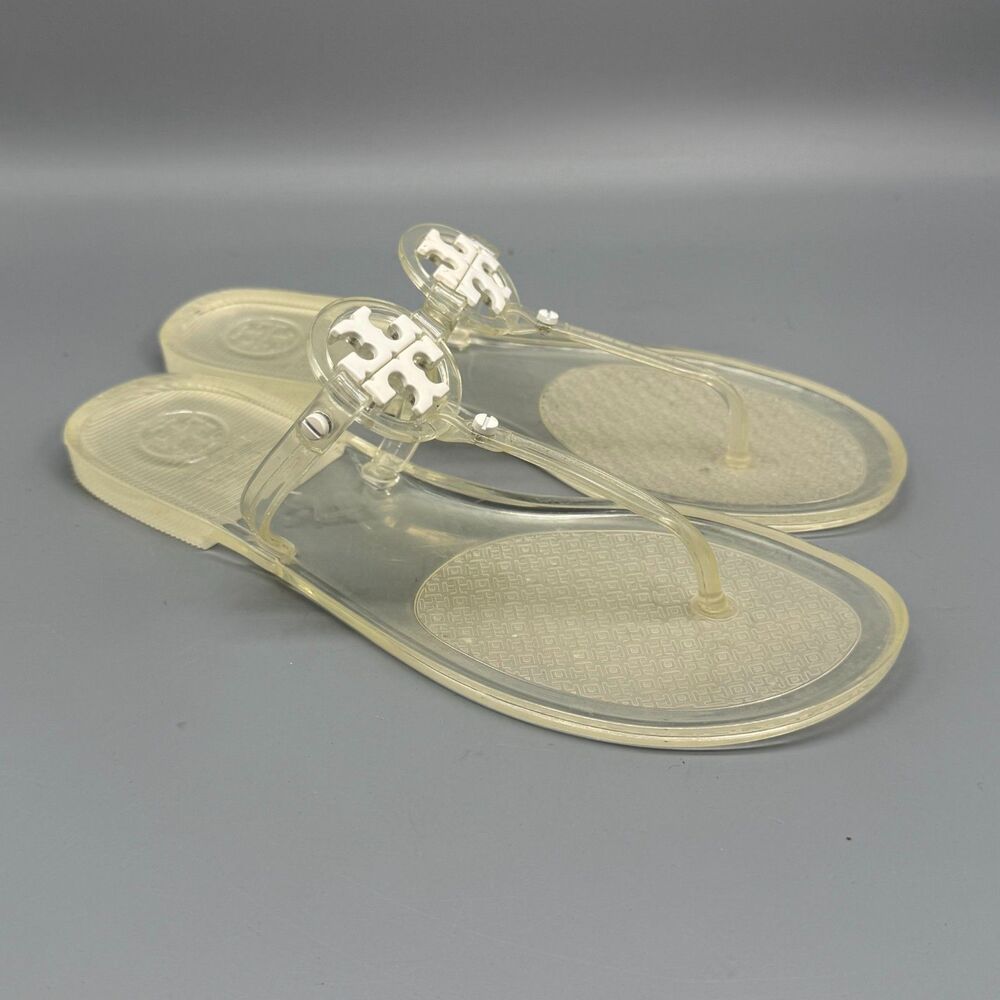 Tory Burch Women's 7 Clear Mini Miller Jelly Thong Sandals Open Toe Comfort